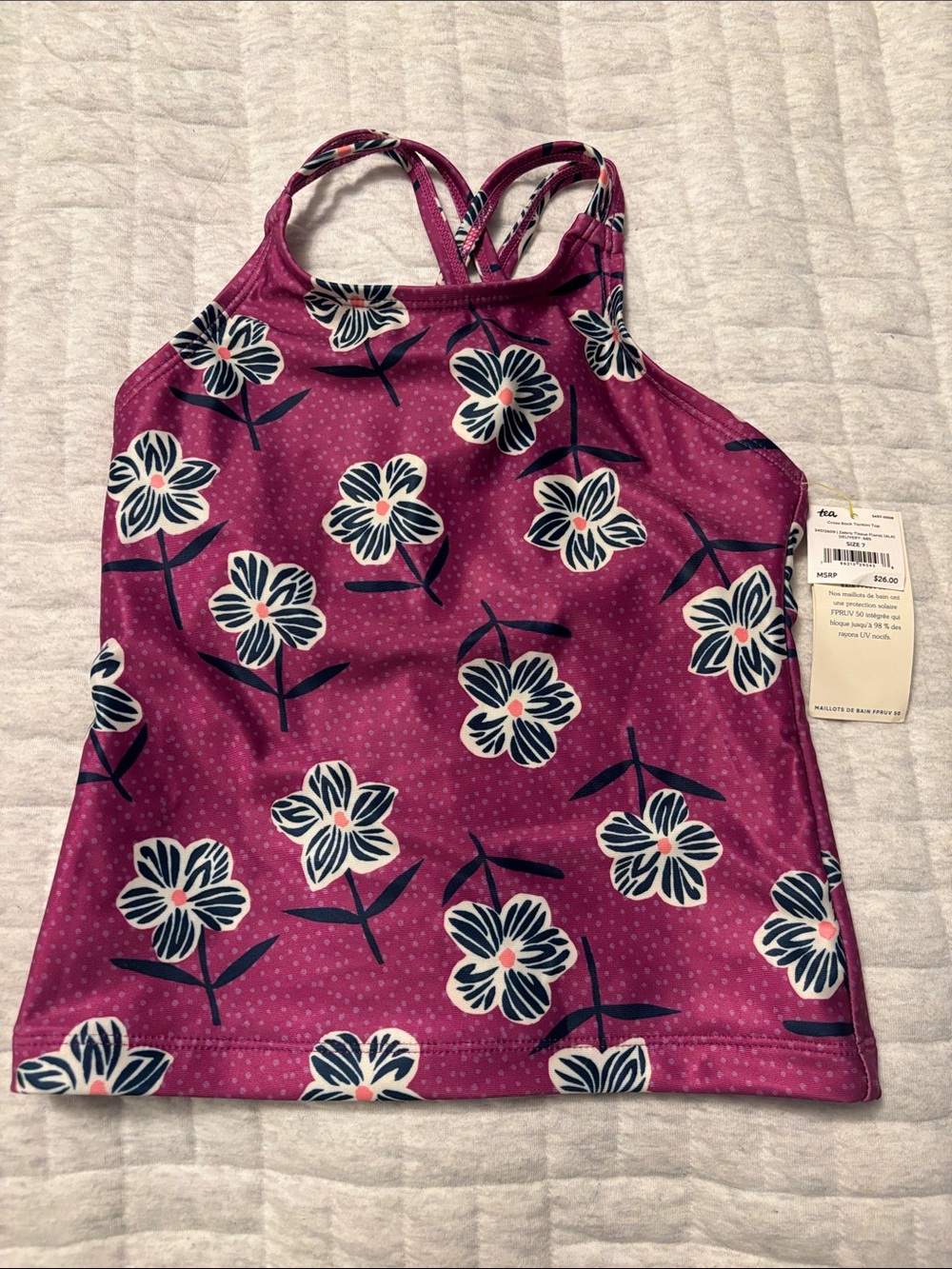 Girls Floral Tankini Top Tea Collection
